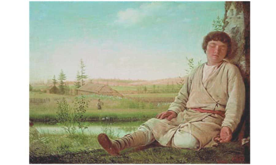 Aleksei Venetsianov romantisme russe Le berger endormi